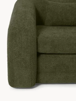 Sofás Cama|Sofás></noscript>Westwing Collection Sofá cama de borreguillo bouclé Eliot (2 plazas) Borreguillo bouclé verde oscuro