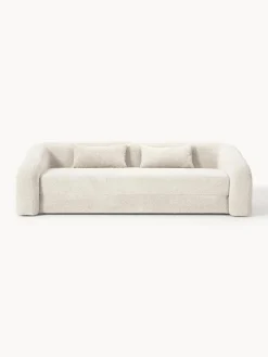 Sofás Cama|Sofás>Westwing Collection Sofá cama de borreguillo bouclé Eliot (3 plazas) Borreguillo bouclé Off White