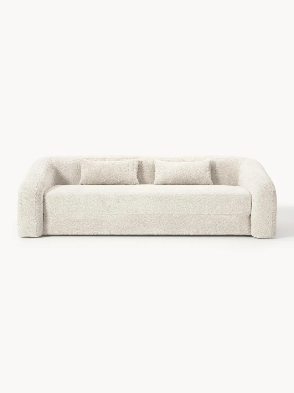 Sofás Cama|Sofás>Westwing Collection Sofá cama de borreguillo bouclé Eliot (3 plazas) Borreguillo bouclé Off White