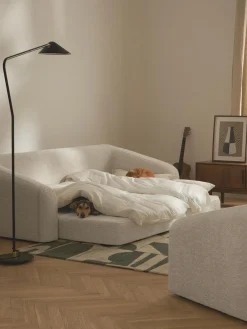 Sofás Cama|Sofás>Westwing Collection Sofá cama de borreguillo bouclé Eliot (3 plazas) Borreguillo bouclé Off White