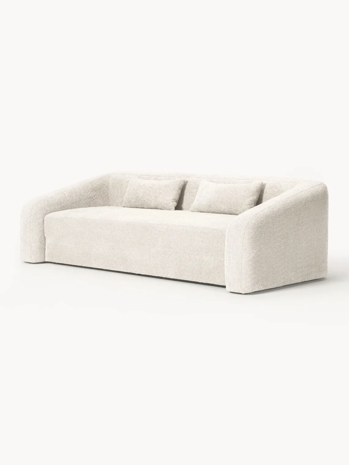 Sofás Cama|Sofás>Westwing Collection Sofá cama de borreguillo bouclé Eliot (3 plazas) Borreguillo bouclé Off White