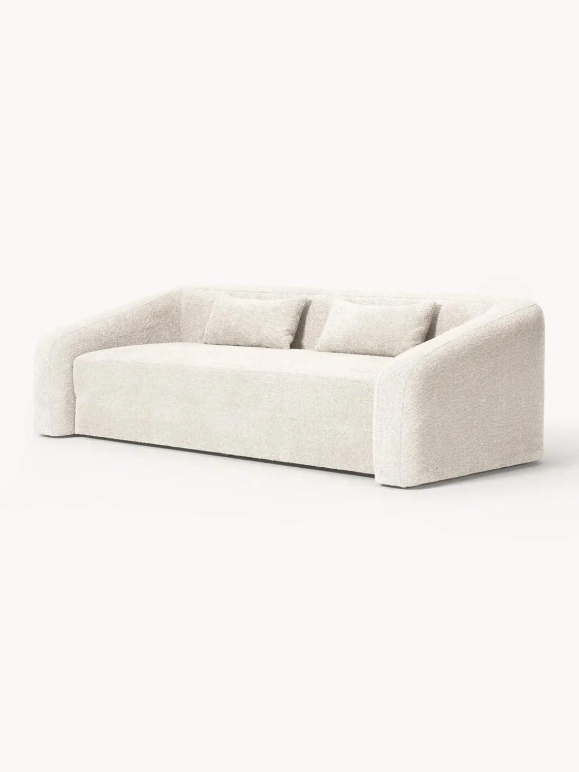 Sofás Cama|Sofás>Westwing Collection Sofá cama de borreguillo bouclé Eliot (3 plazas) Borreguillo bouclé Off White