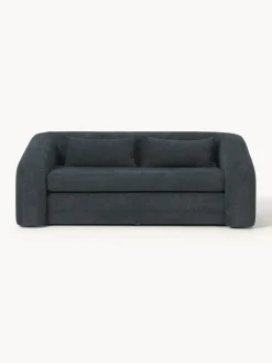 Sofás Cama|Sofás>Westwing Collection Sofá cama de borreguillo bouclé Eliot (2 plazas) Borreguillo bouclé gris antracita