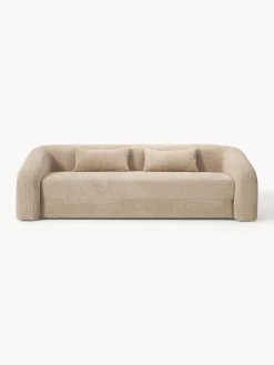 Sofás Cama|Sofás>Westwing Collection Sofá cama de borreguillo bouclé Eliot (3 plazas) Borreguillo bouclé beige