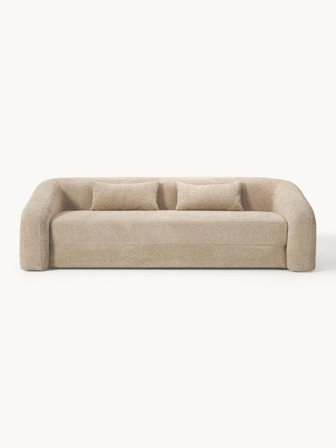 Sofás Cama|Sofás>Westwing Collection Sofá cama de borreguillo bouclé Eliot (3 plazas) Borreguillo bouclé beige