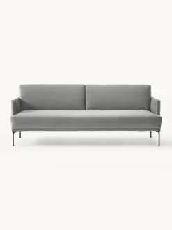 Sofás Cama|Sofás>Westwing Collection Sofá cama de terciopelo Fluente (3 plazas) Terciopelo gris