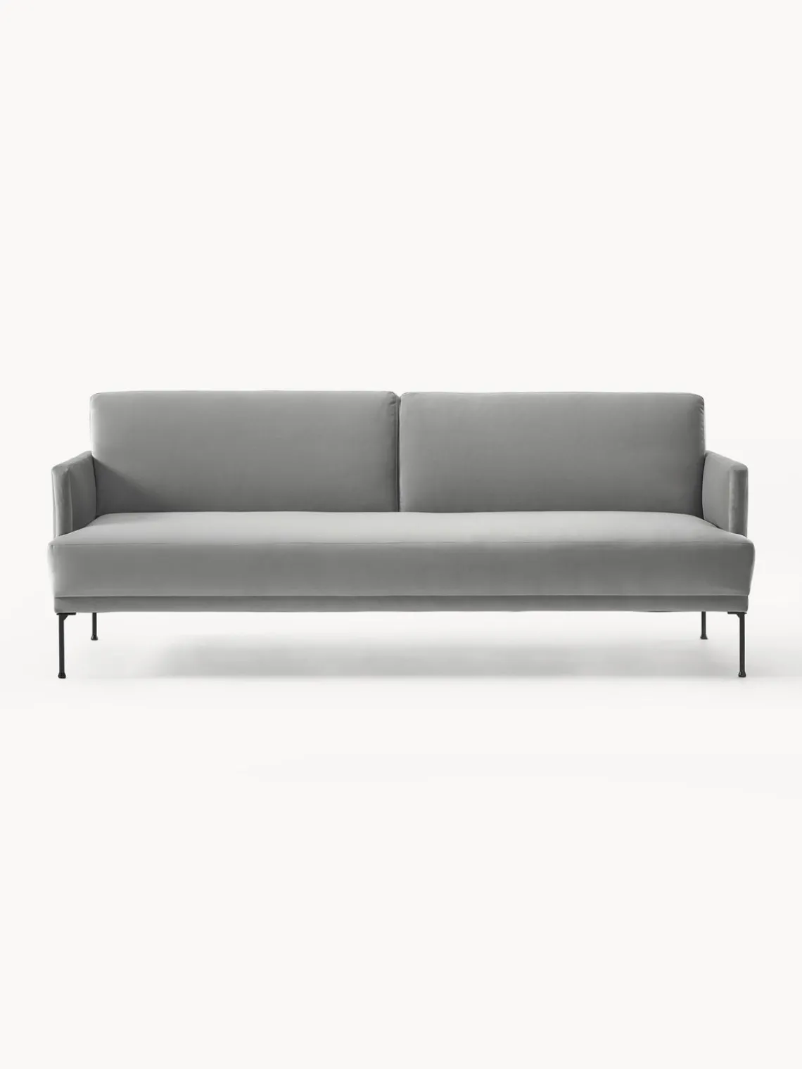 Sofás Cama|Sofás>Westwing Collection Sofá cama de terciopelo Fluente (3 plazas) Terciopelo gris