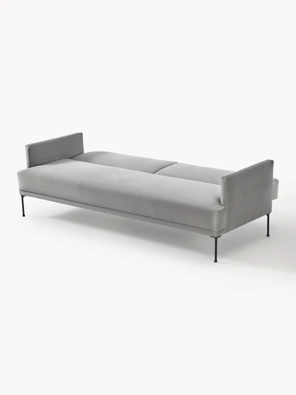 Sofás Cama|Sofás>Westwing Collection Sofá cama de terciopelo Fluente (3 plazas) Terciopelo gris