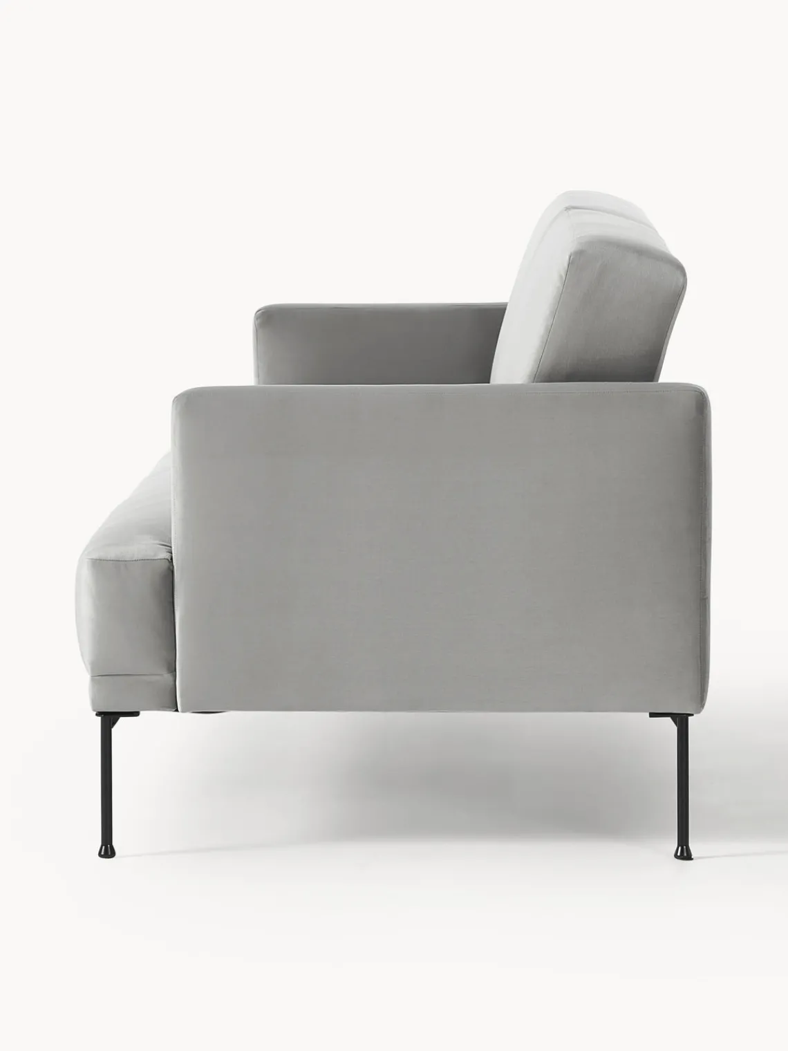 Sofás Cama|Sofás>Westwing Collection Sofá cama de terciopelo Fluente (3 plazas) Terciopelo gris