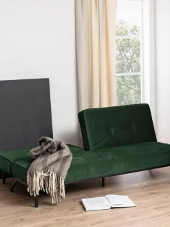 Sofás Cama|Sofás> Sofá cama de terciopelo Perugia (3 plazas) Terciopelo verde profundo