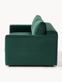 Sofás Cama|Sofás></noscript>Westwing Collection Sofá cama de terciopelo Tasha (3 plazas), con espacio de almacenamiento Terciopelo verde oscuro
