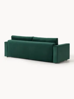 Sofás Cama|Sofás></noscript>Westwing Collection Sofá cama de terciopelo Tasha (3 plazas), con espacio de almacenamiento Terciopelo verde oscuro