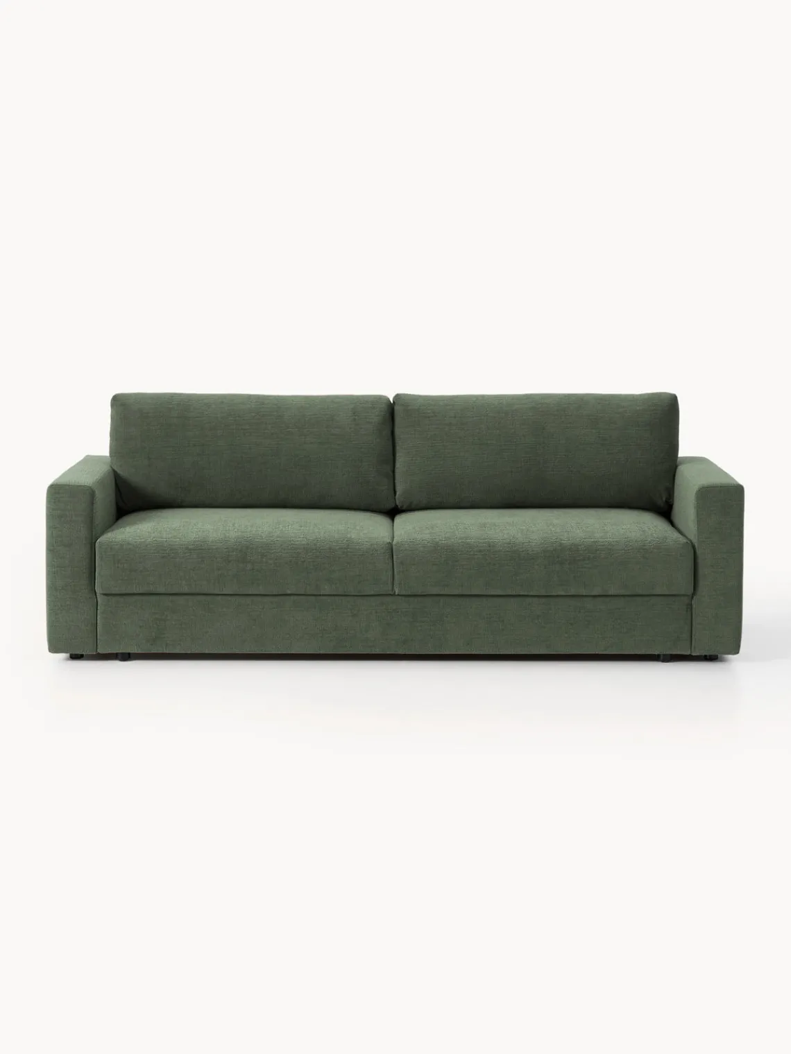 Sofás Cama|Sofás>Westwing Collection Sofá cama de terciopelo Tasha (3 plazas), con espacio de almacenamiento Tejido verde oscuro, aterciopelado