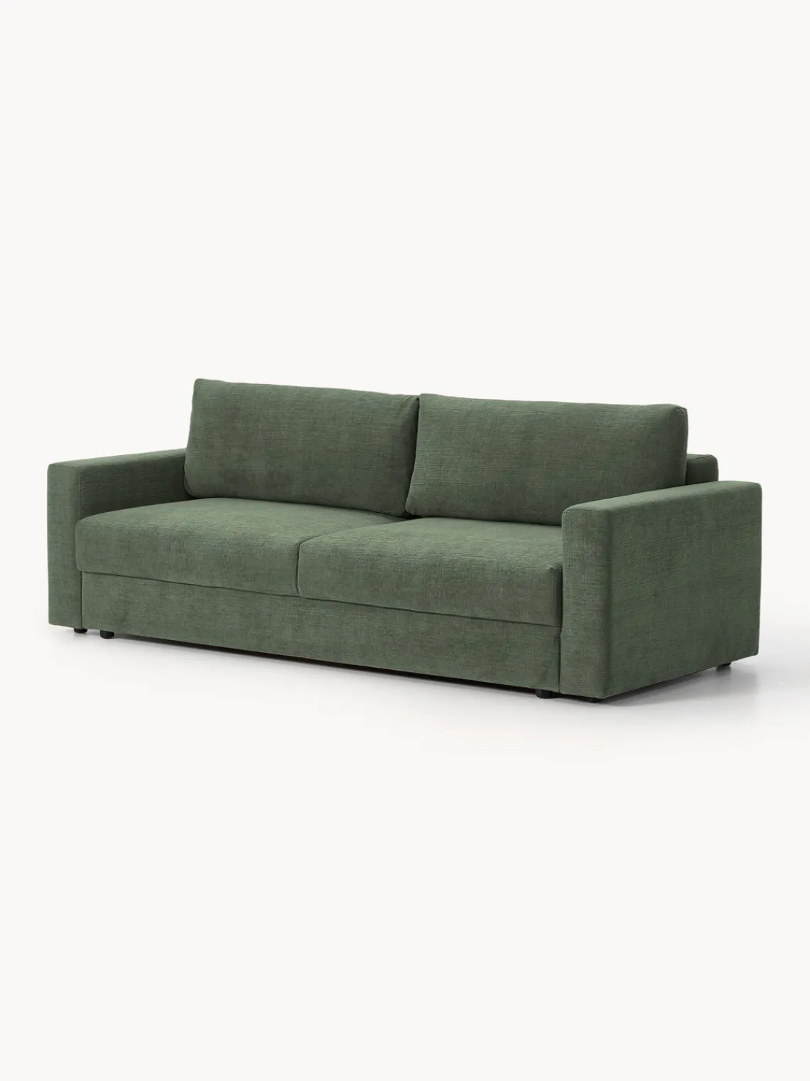 Sofás Cama|Sofás>Westwing Collection Sofá cama de terciopelo Tasha (3 plazas), con espacio de almacenamiento Tejido verde oscuro, aterciopelado