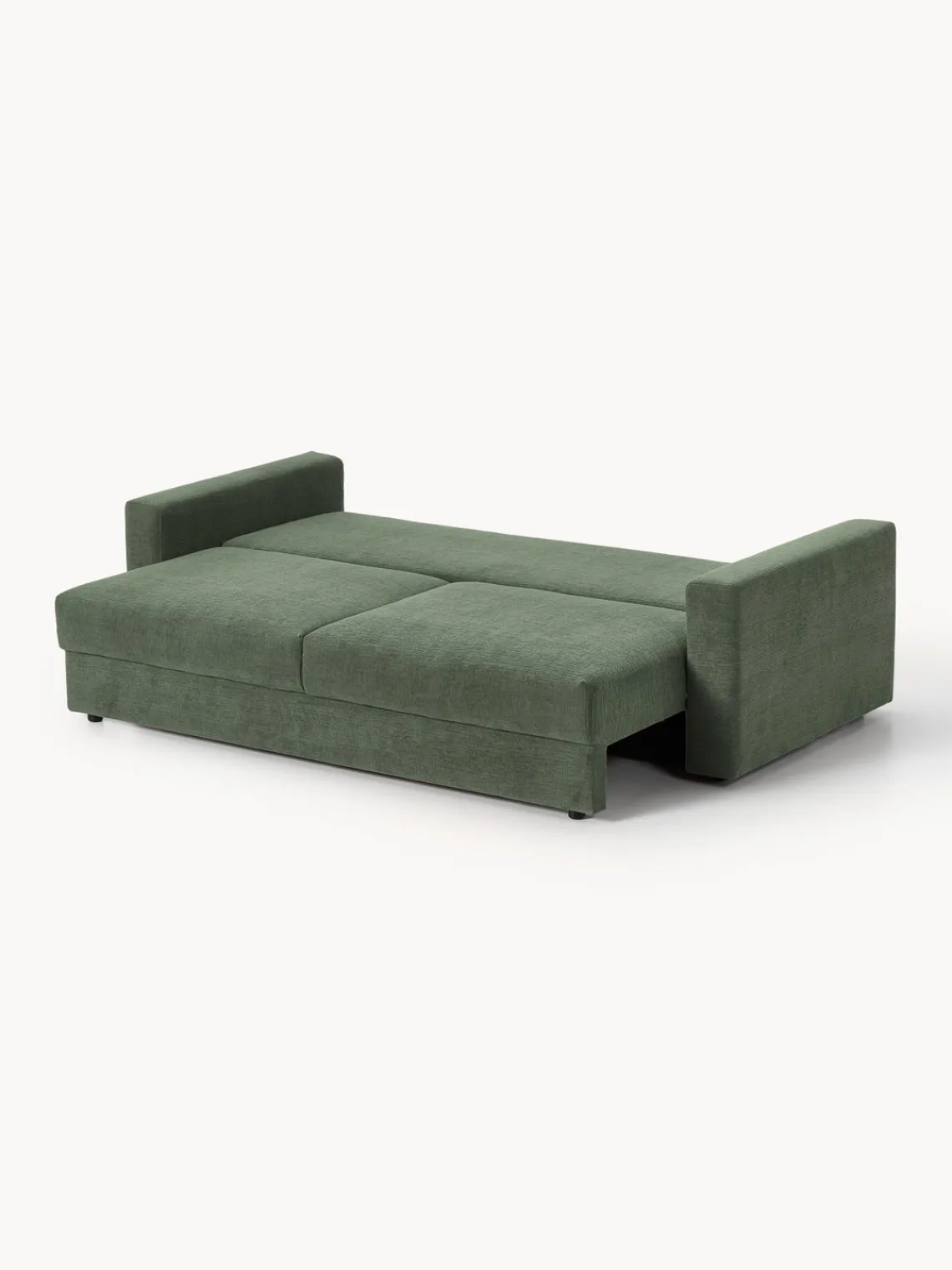 Sofás Cama|Sofás>Westwing Collection Sofá cama de terciopelo Tasha (3 plazas), con espacio de almacenamiento Tejido verde oscuro, aterciopelado