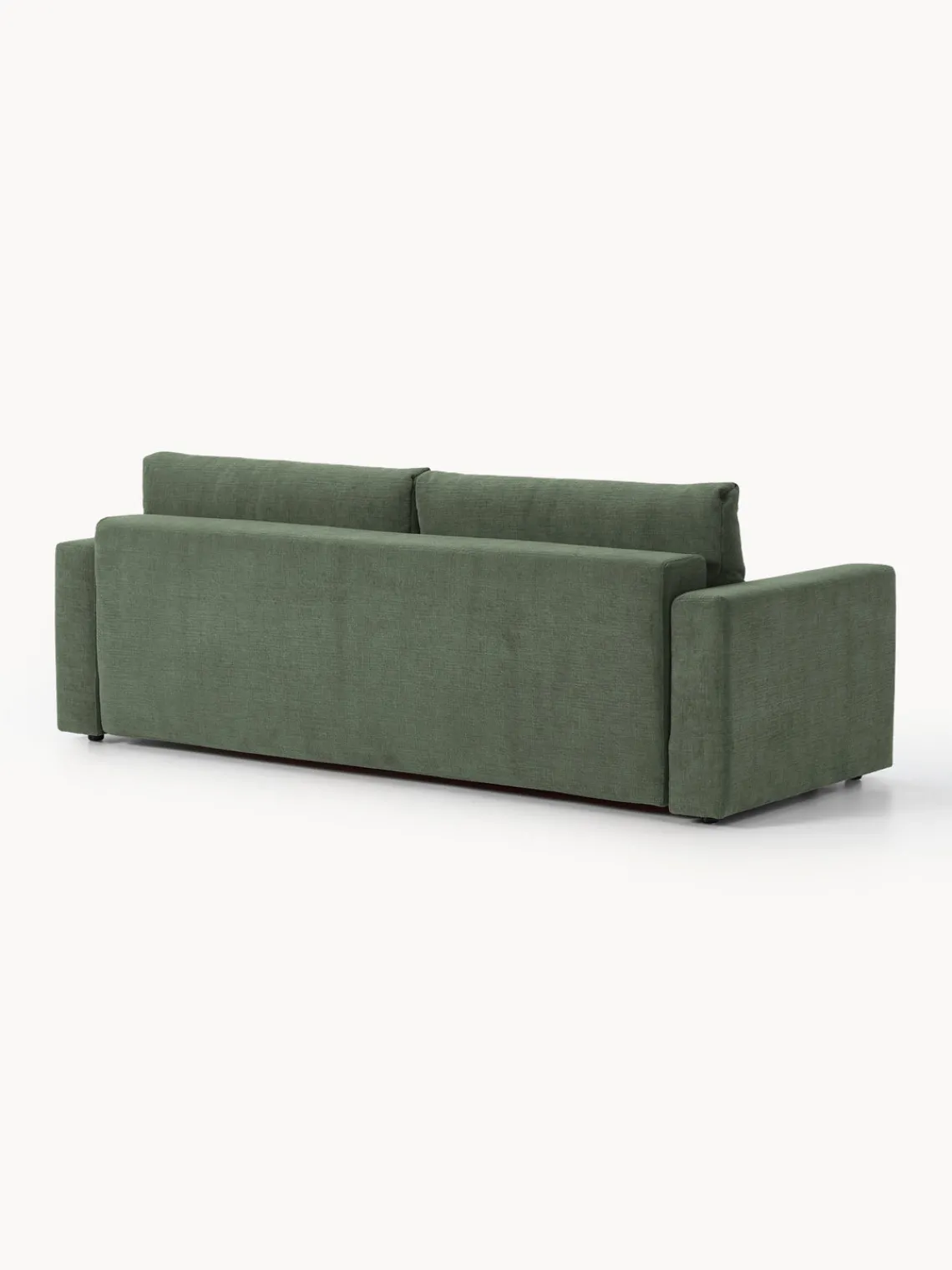 Sofás Cama|Sofás>Westwing Collection Sofá cama de terciopelo Tasha (3 plazas), con espacio de almacenamiento Tejido verde oscuro, aterciopelado