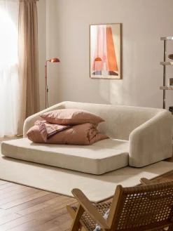 Sofás Cama|Sofás>Westwing Collection Sofá cama Eliot (3 plazas) Tejido blanco crema