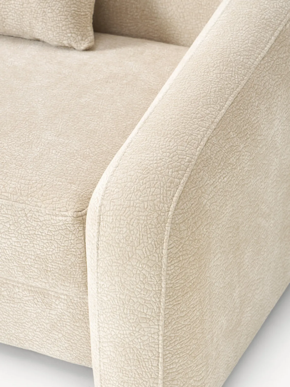 Sofás Cama|Sofás>Westwing Collection Sofá cama Eliot (3 plazas) Tejido blanco crema