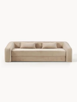 Sofás Cama|Sofás>Westwing Collection Sofá cama Eliot (3 plazas) Tejido aterciopelado beige