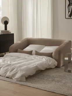 Sofás Cama|Sofás>Westwing Collection Sofá cama Eliot (2 plazas) Terciopelo beige