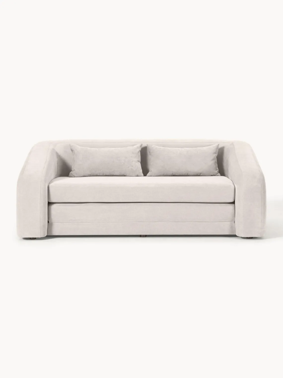 Sofás Cama|Sofás>Westwing Collection Sofá cama Eliot (2 plazas) Tejido aterciopelado blanco crema