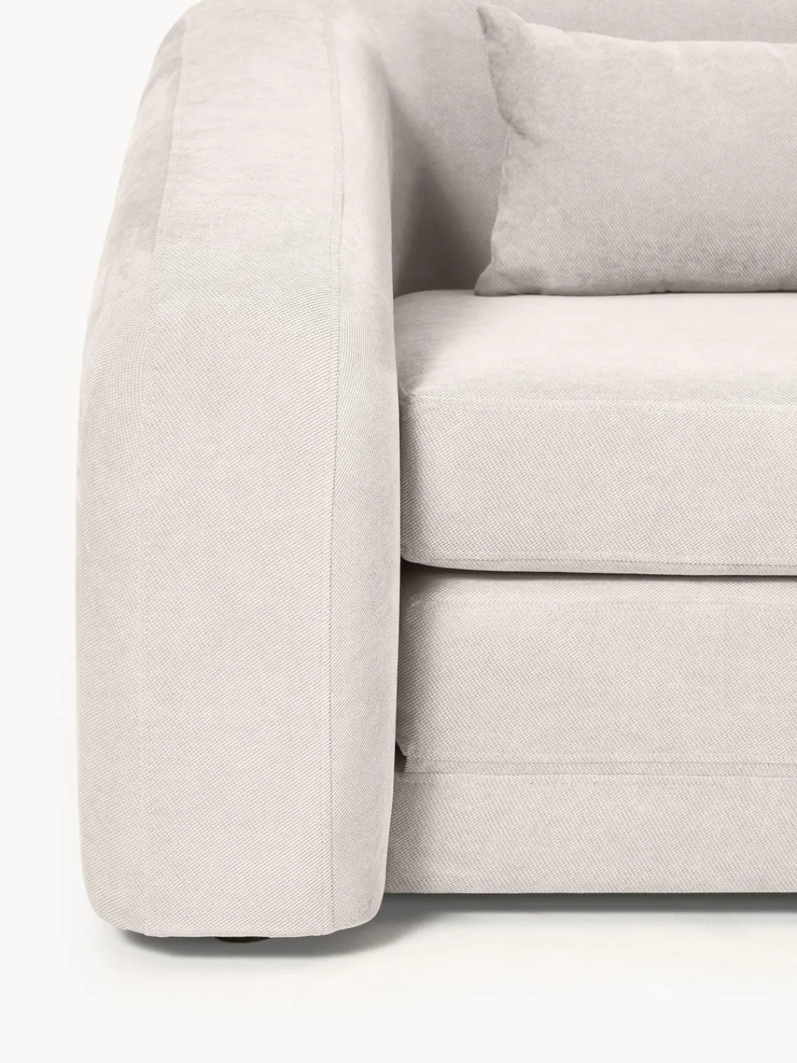 Sofás Cama|Sofás>Westwing Collection Sofá cama Eliot (2 plazas) Tejido aterciopelado blanco crema