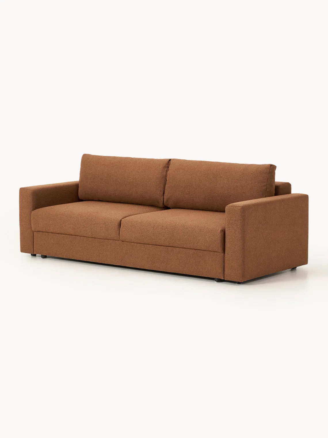 Sofás Cama|Sofás>Westwing Collection Sofá cama en tejido bouclé Tasha (3 plazas), con espacio de almacenamiento Bouclé marrón