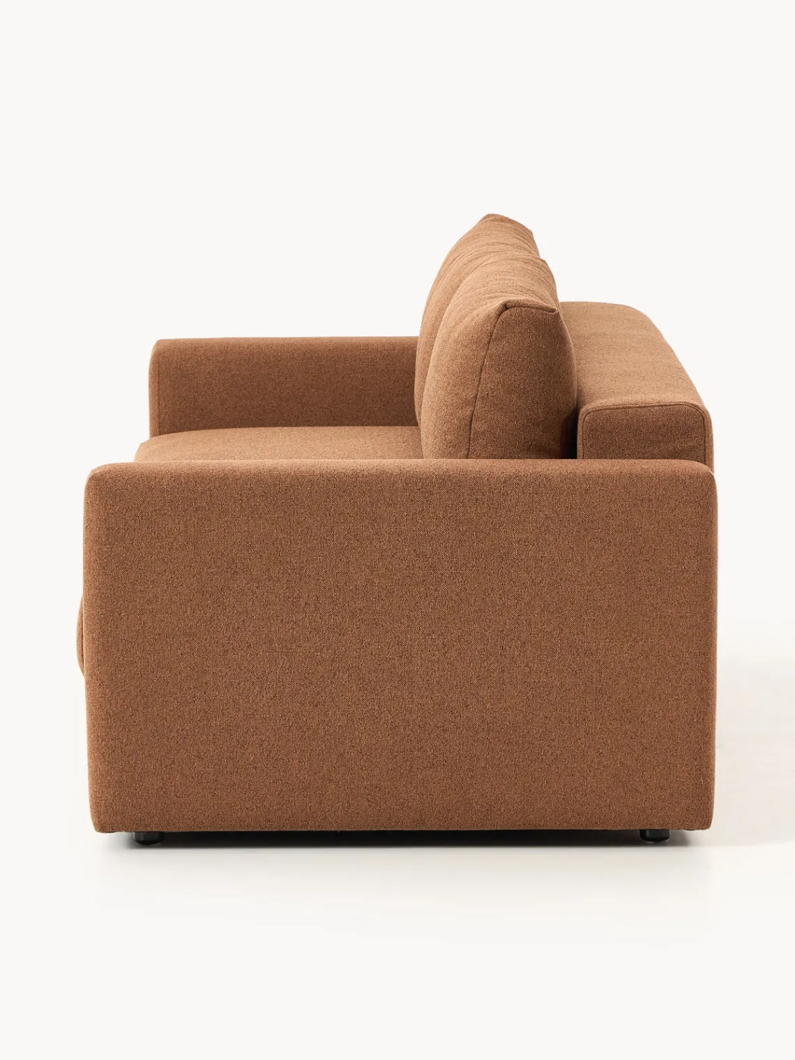 Sofás Cama|Sofás>Westwing Collection Sofá cama en tejido bouclé Tasha (3 plazas), con espacio de almacenamiento Bouclé marrón