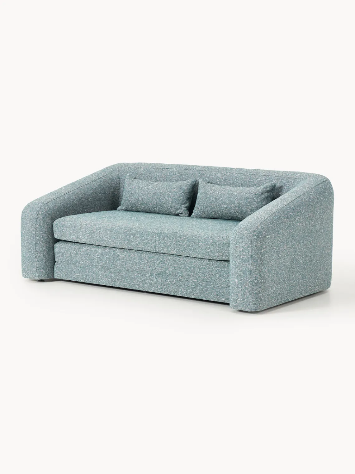 Sofás Cama|Sofás>Westwing Collection Sofá cama en tejido bouclé Eliot (2 plazas) Bouclé azul