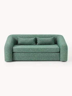 Sofás Cama|Sofás>Westwing Collection Sofá cama en tejido bouclé Eliot (2 plazas) Bouclé verde