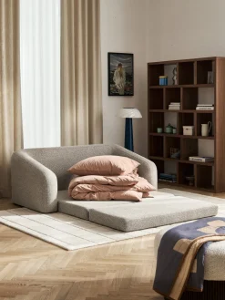 Sofás Cama|Sofás>Westwing Collection Sofá cama en tejido bouclé Eliot (2 plazas) Bouclé beige