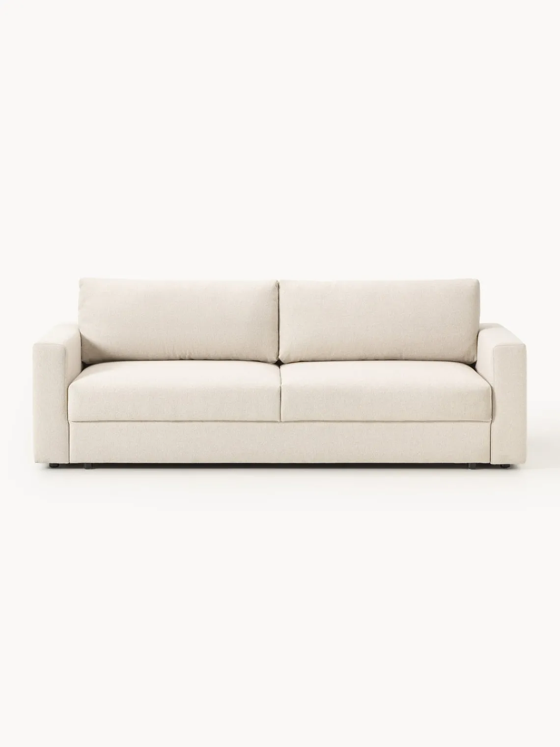 Sofás Cama|Sofás>Westwing Collection Sofá cama en tejido bouclé Tasha (3 plazas), con espacio de almacenamiento Bouclé beige claro