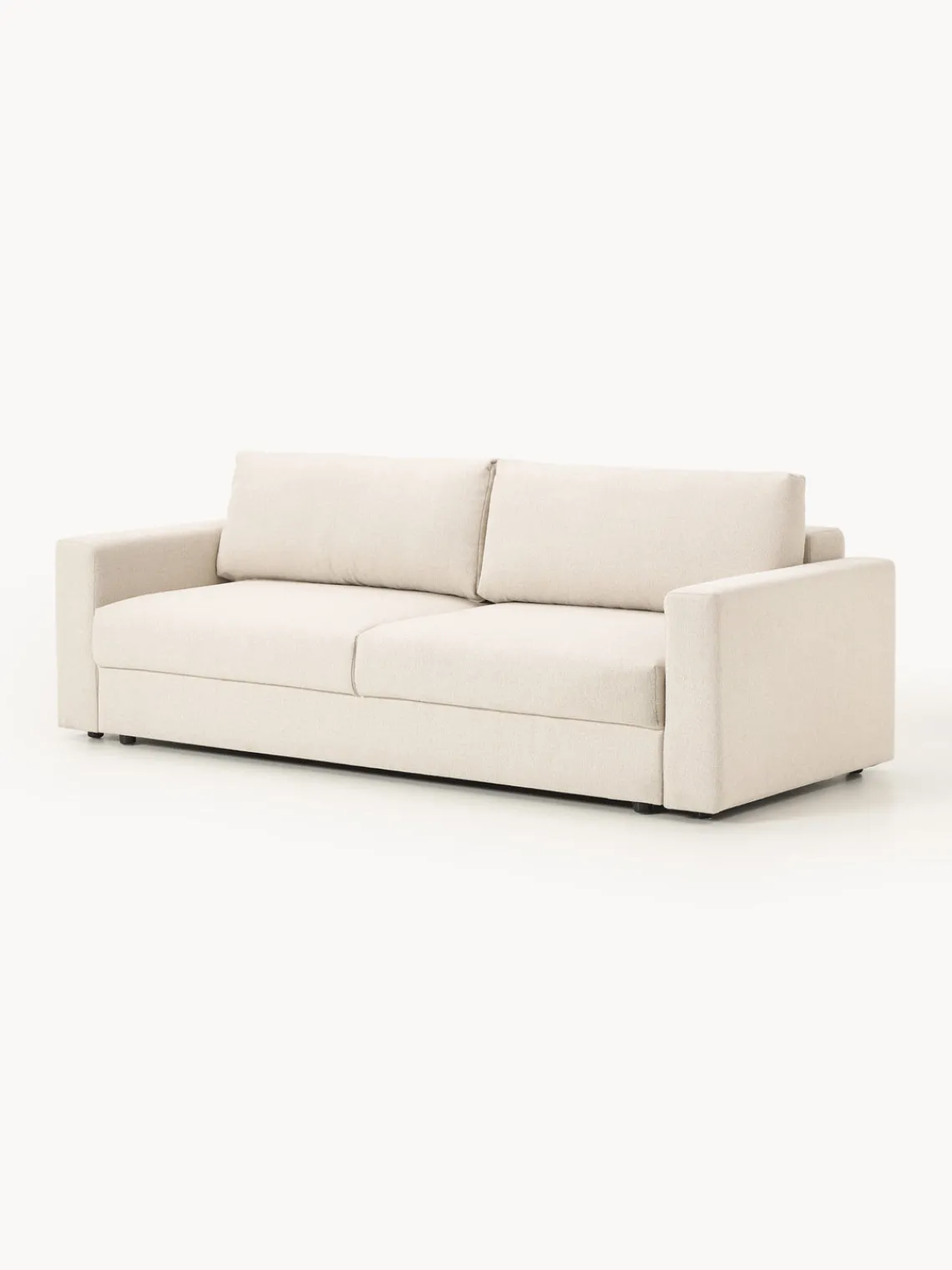 Sofás Cama|Sofás>Westwing Collection Sofá cama en tejido bouclé Tasha (3 plazas), con espacio de almacenamiento Bouclé beige claro