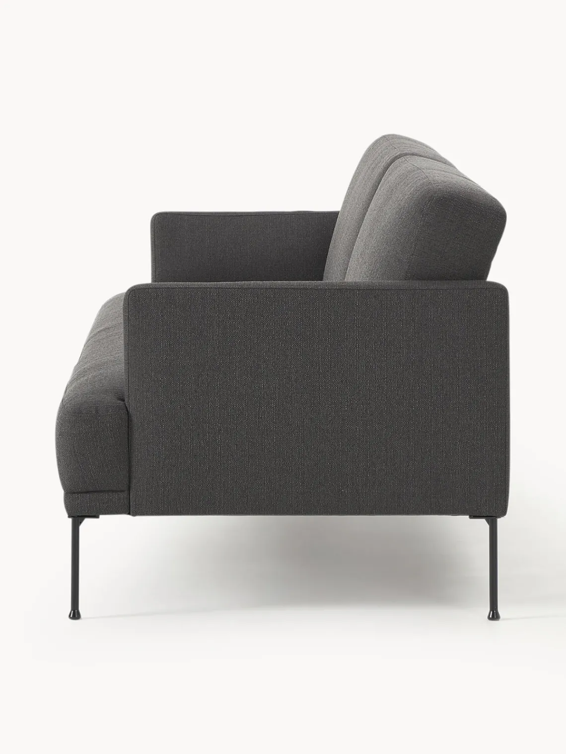Sofás Cama|Sofás>Westwing Collection Sofá cama Fluente (3 plazas) Tejido grueso gris antracita