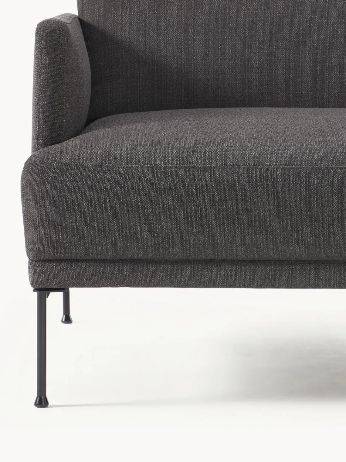 Sofás Cama|Sofás>Westwing Collection Sofá cama Fluente (3 plazas) Tejido grueso gris antracita