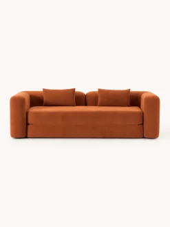 Sofás Cama|Sofás>Westwing Collection Sofá cama Livvie (3 plazas) Tejido terracota, suave