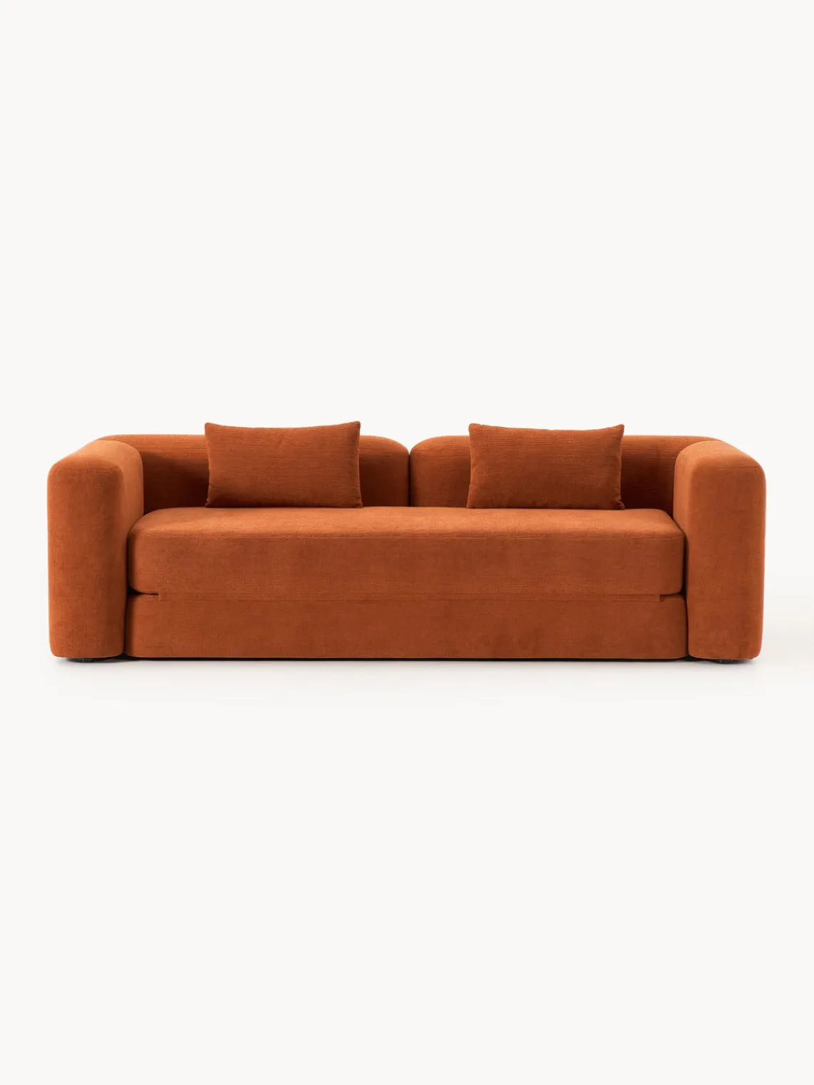 Sofás Cama|Sofás>Westwing Collection Sofá cama Livvie (3 plazas) Tejido terracota, suave