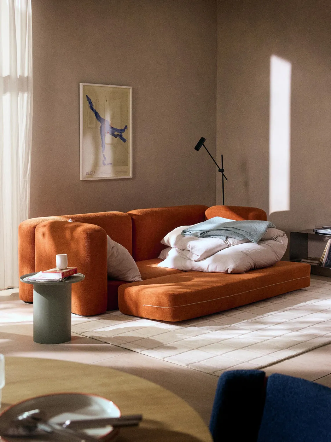 Sofás Cama|Sofás>Westwing Collection Sofá cama Livvie (3 plazas) Tejido terracota, suave