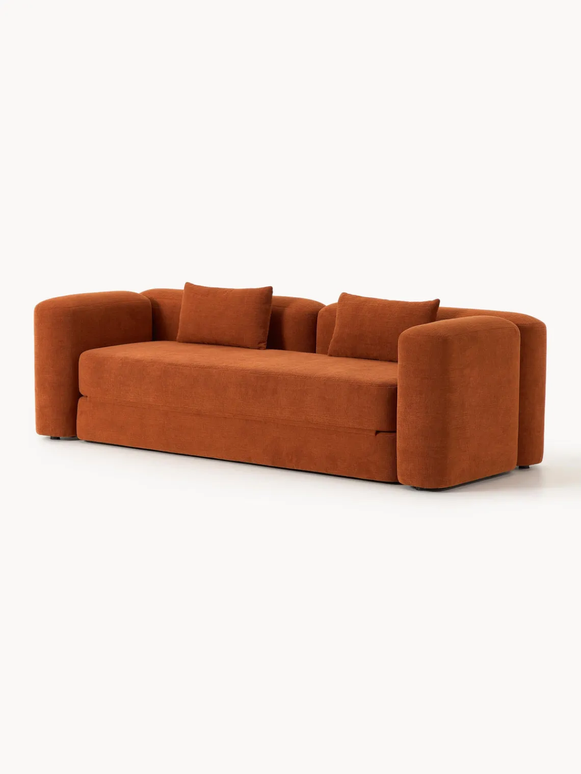 Sofás Cama|Sofás>Westwing Collection Sofá cama Livvie (3 plazas) Tejido terracota, suave