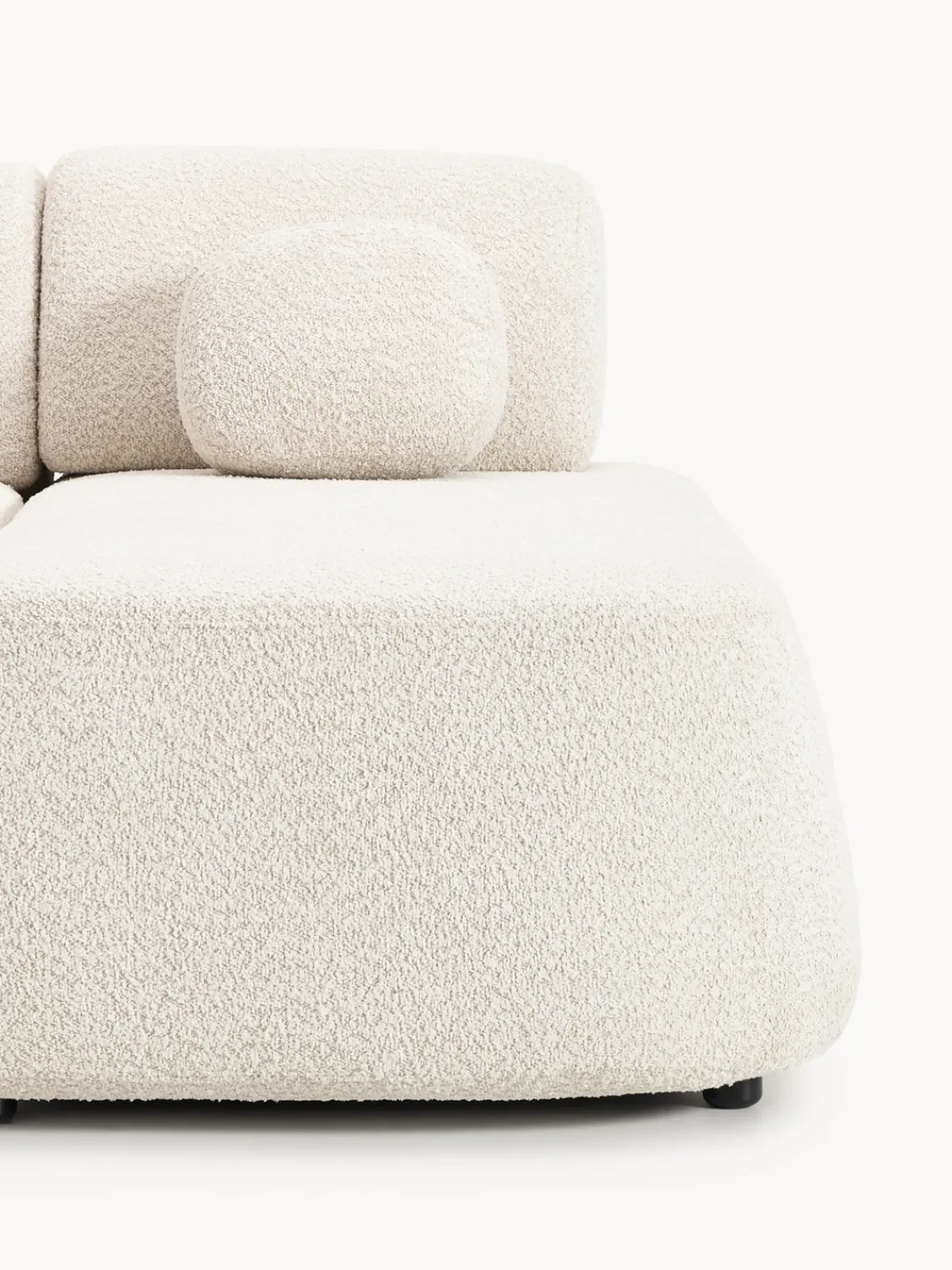 Sofás Cama|Sofás>Westwing Collection Sofá cama rinconera de borreguillo con espacio de almacenamiento Pao Borreguillo bouclé blanco Off White