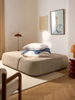 Outlet Sofá cama rinconera de borreguillo con espacio de almacenamiento Pao Sofás Cama|Sofás