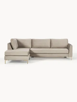 Outlet Sofá cama rinconera de terciopelo con colchón Luna (3 plazas) Sofás Cama|Sofás