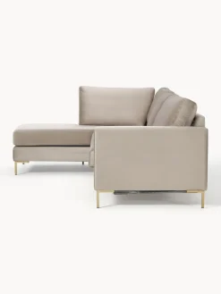 Outlet Sofá cama rinconera de terciopelo con colchón Luna (3 plazas) Sofás Cama|Sofás