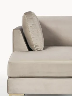 Outlet Sofá cama rinconera de terciopelo con colchón Luna (3 plazas) Sofás Cama|Sofás