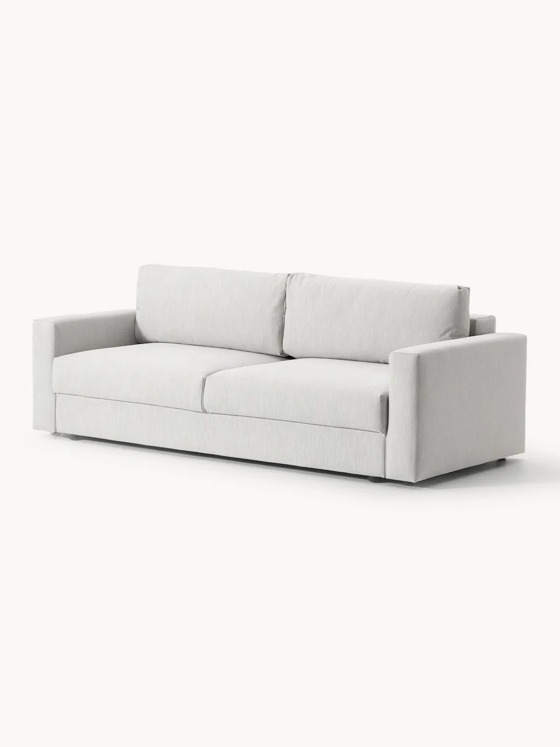 Sofás Cama|Sofás>Westwing Collection Sofá cama Tasha (3 plazas), con espacio de almacenamiento Tejido jaspeado gris claro