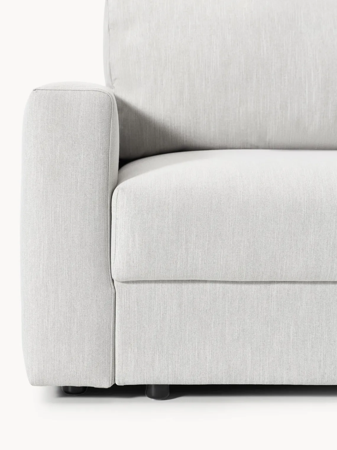 Sofás Cama|Sofás>Westwing Collection Sofá cama Tasha (3 plazas), con espacio de almacenamiento Tejido jaspeado gris claro