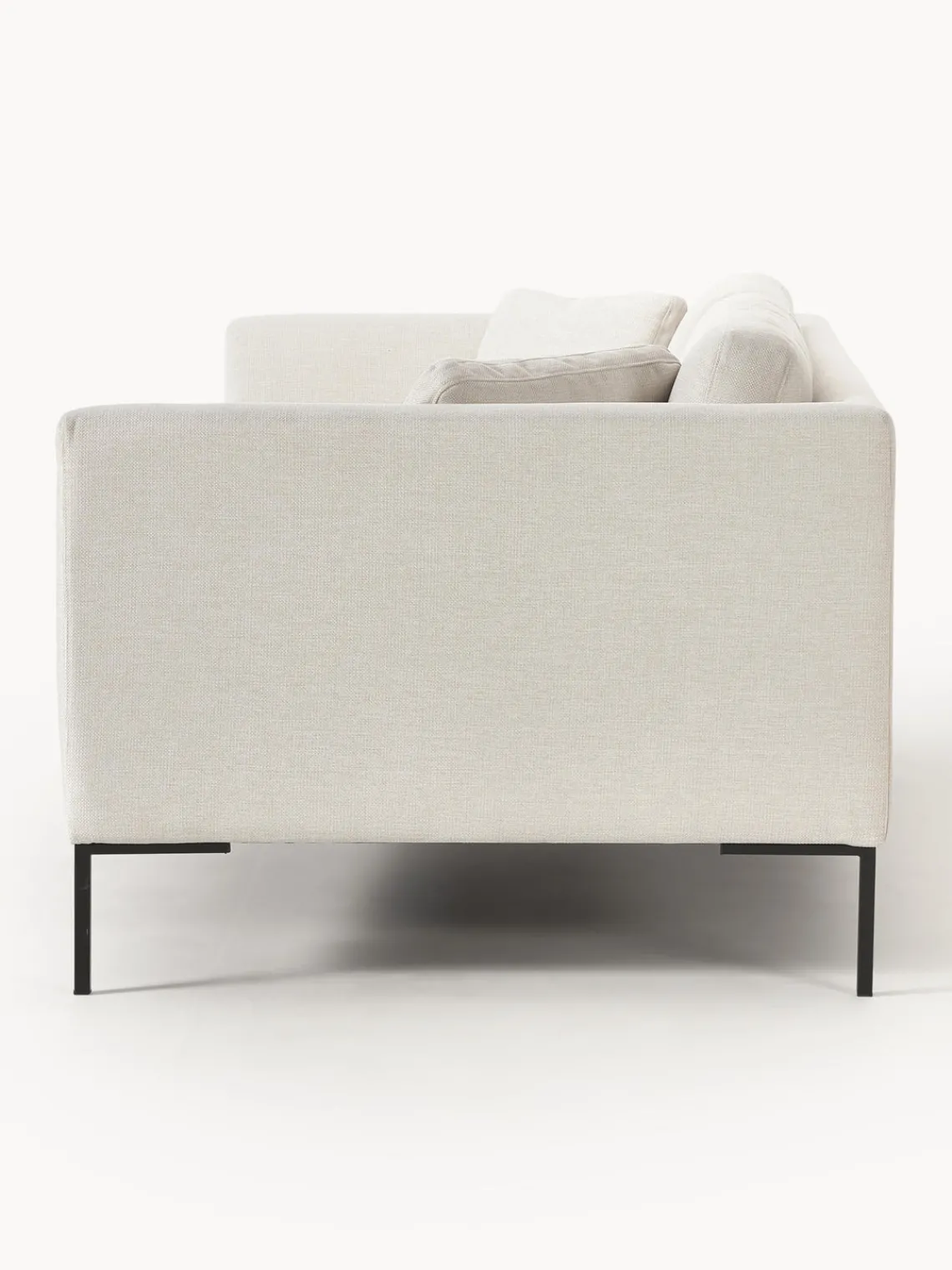 Sofás 3 Plazas|Sofás>Westwing Collection Sofá con patas de metal Emma (3 plazas) Tejido Off White