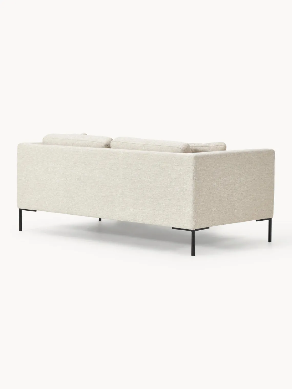 Sofás 3 Plazas|Sofás>Westwing Collection Sofá con patas de metal Emma (3 plazas) Tejido beige claro