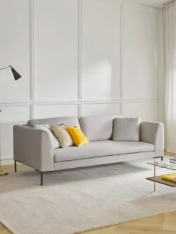 Sofás 3 Plazas|Sofás>Westwing Collection Sofá con patas de metal Emma (3 plazas) Tejido beige claro