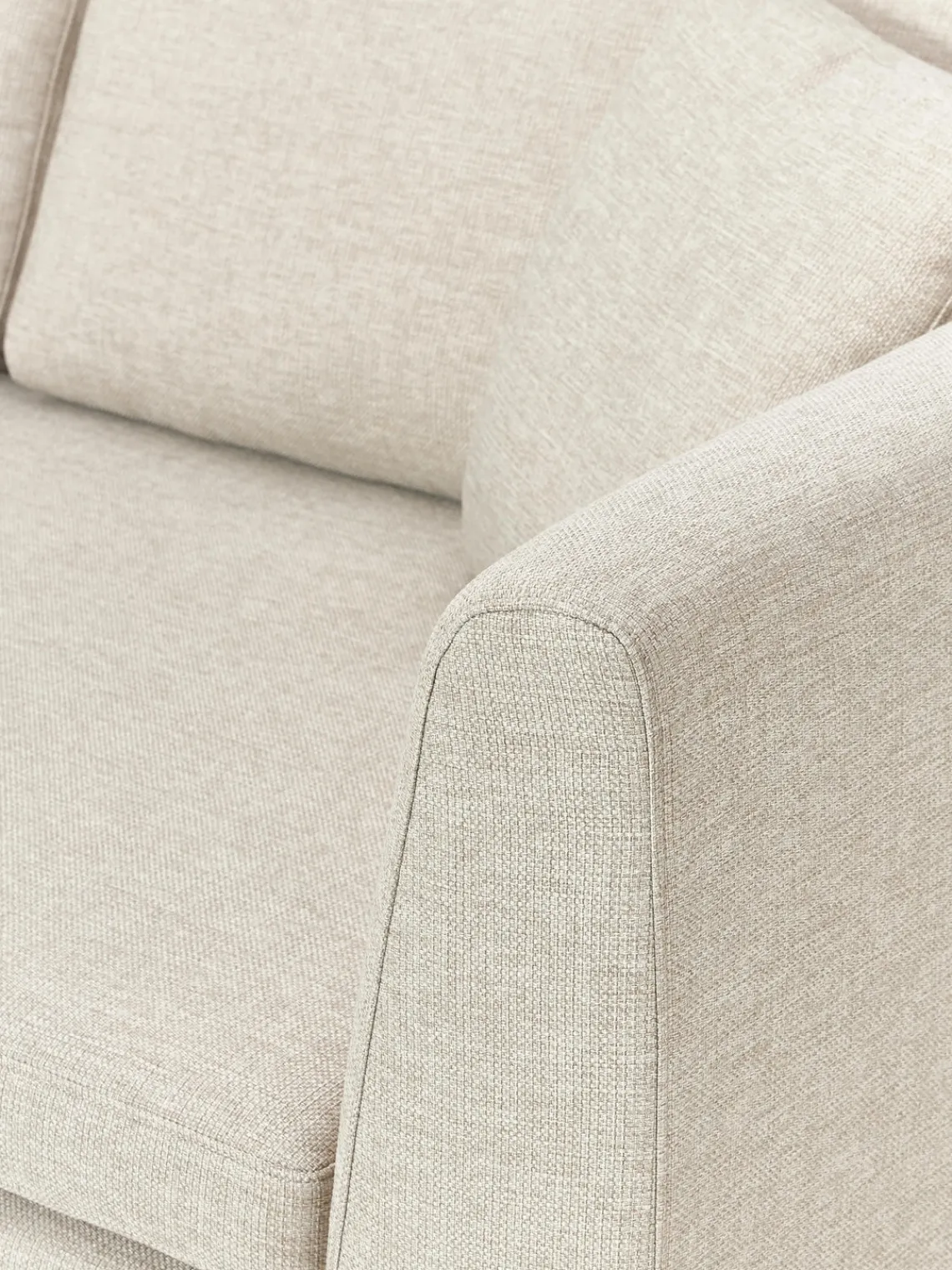 Sofás 3 Plazas|Sofás>Westwing Collection Sofá con patas de metal Emma (3 plazas) Tejido beige claro